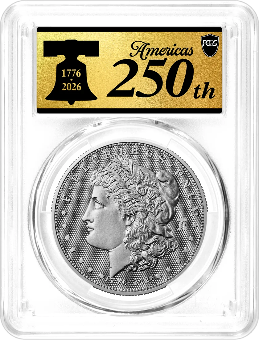 1776-2026 P $1 Diamond Field Silver Morgan Dollar & Peace Dollar 2-Coin Set PCGS MS70 Advanced Release America's 250th Gold Label
