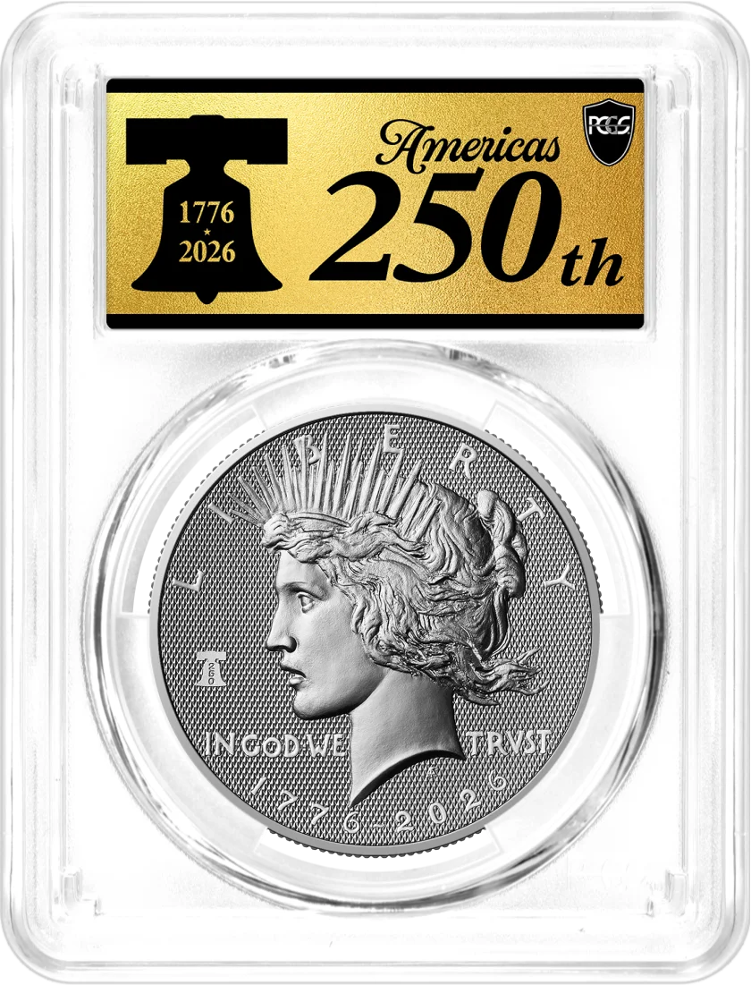 1776-2026 P $1 Diamond Field Silver Morgan Dollar & Peace Dollar 2-Coin Set PCGS MS70 Advanced Release America's 250th Gold Label