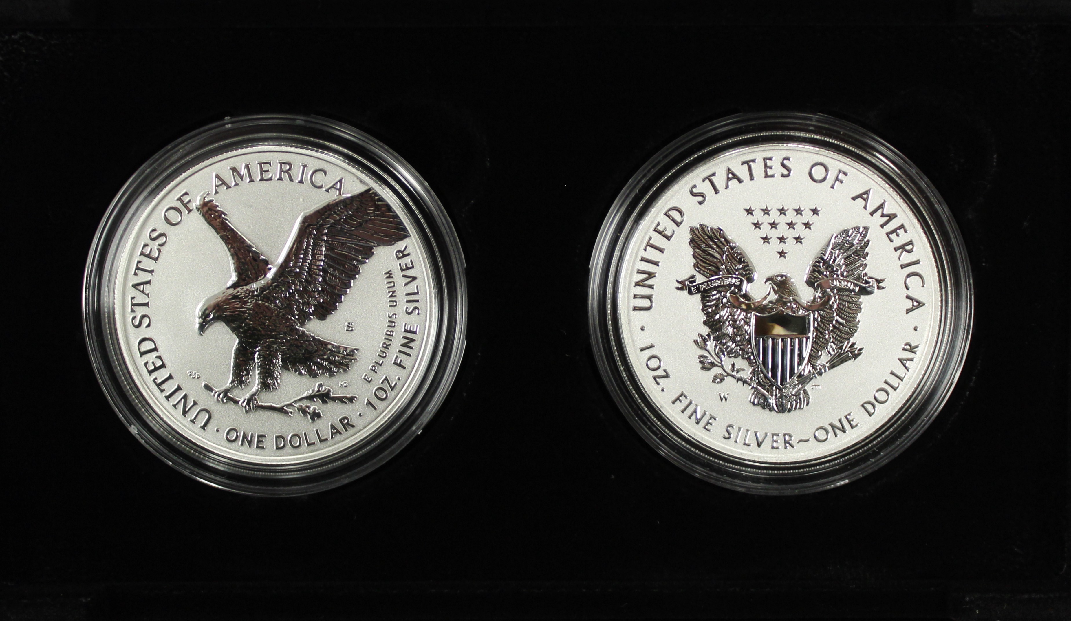 2021 WS $1 Silver Eagle Reverse Proof 2-Coin Designer Edition Set OGP