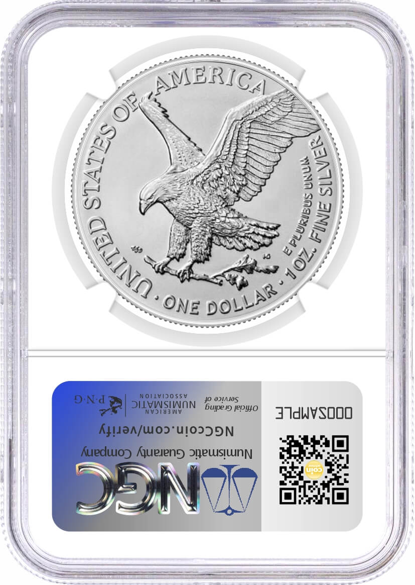2024  (W) $1 Silver Eagle Struck at West Point NGC MS70 First Day of Issue Mercanti Signed U.S. Mint Engraver Series