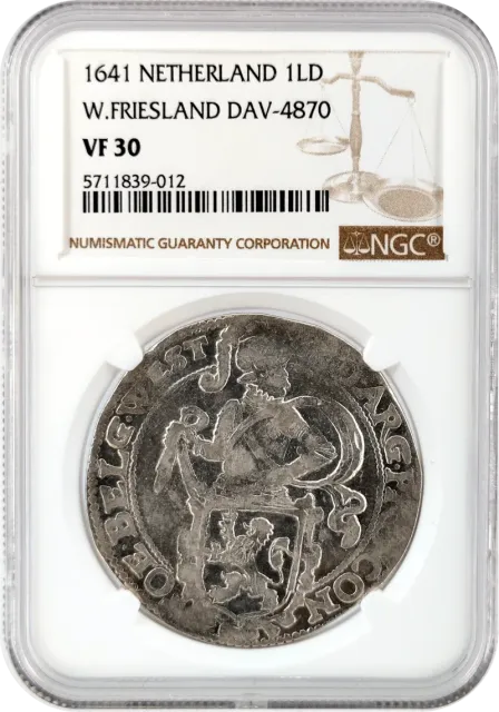 Netherlands 1LD Lion Dollar NGC VF30 