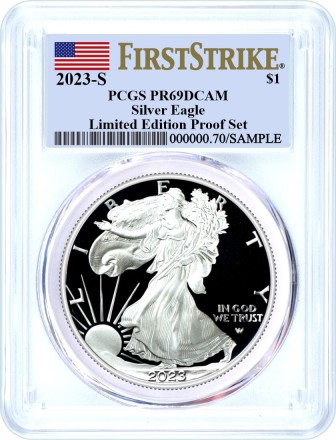 2023 S $1 Limited Edition Silver Proof Set Silver Eagle PCGS PR69 DCAM First Strike with 7 Coin Bonus in OGP