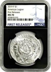 2019 P $1 Silver American Legion 100th Anniversary NGC MS70 First Releases Black Core