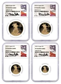 2020 W Proof Gold Eagle 4 Coin Set NGC PF70 UCAM Mike Castle Signed