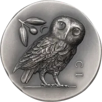 2021 $5 Cook Islands 1oz .999 Silver Ultra High Relief Athena's Owl Antique Finish OGP COA