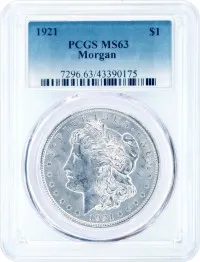 1921 P Morgan Dollar PCGS MS63