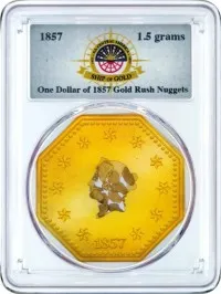 1857 S.S. Central America Shipwreck Gold Nuggets 1.5 Grams PCGS Certified Bob Evans Signature 1 of 1857