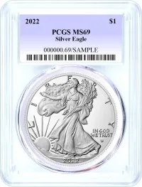 2022 Silver Eagle PCGS MS69 Blue Label