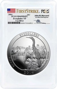 2014 ATB 5oz Silver Everglades PCGS MS69 DMPL First Strike Mercanti Signature