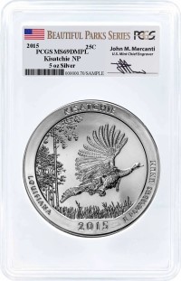 2015 ATB 5oz Silver Kisatchie PCGS MS69 DMPL Mercanti Signature