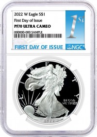 2022 W $1 Proof Silver Eagle NGC PF70 UCAM First Day of Issue 1st Label