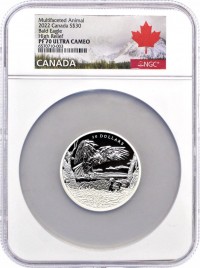 2022 $30 Canada 2oz Silver Multifaceted Animal Bald Eagle High Relief NGC PF70 Ultra Cameo