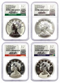 2017 PDSW U.S. Mint 225th Anniversary 4pc American Liberty Silver Medal Set 2020 West Point Mint Hoard NGC 70/70/70/70 Gaudioso U.S. Mint Engraver Series
