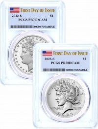 2023 S Silver Morgan and Peace Dollar 2 Coin Reverse Proof Set PCGS PR70 First Day of Issue