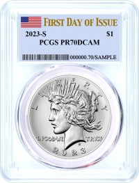 2023 $1 Silver Peace Dollar PCGS MS70 First Day of Issue