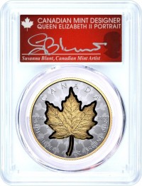 2024 Canada $20 1 oz Proof Super Incuse Maple Leaf with Gold Gilt and Mapleburst Field PCGS PR70 First Day of Issue Blunt Signed Label