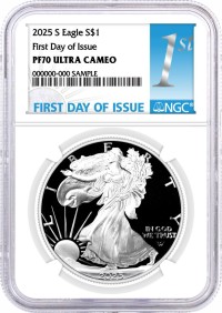 2025 S $1 1 oz Proof Silver Eagle NGC PF70 UCAM First Day of Issue 1st Label