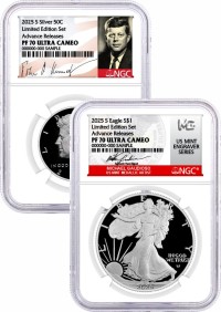 2025 S Limited Edition Silver Proof Set Kennedy NGC PF70 UCAM AR Facsimile Label and Silver Eagle NGC PF70 UCAM AR Gaudioso Signed U.S. MES with 6 Coin Bonus in OGP