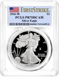 1776-2026 W $1 1 oz 250th Anniversary Liberty Bell Privy Proof Silver Eagle PCGS PR70 DCAM First Strike Flag Label