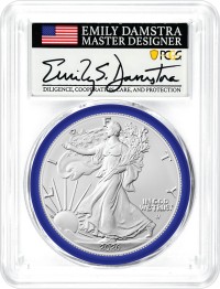 2026 $1 1 oz Silver Eagle PCGS MS70 First Day of Issue Damstra Signed Mint Designer Series