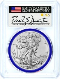 2024 (W) $1 Silver Eagle Struck at West Point PCGS MS70 First Day of Issue Damstra Signed Mint Designer Series