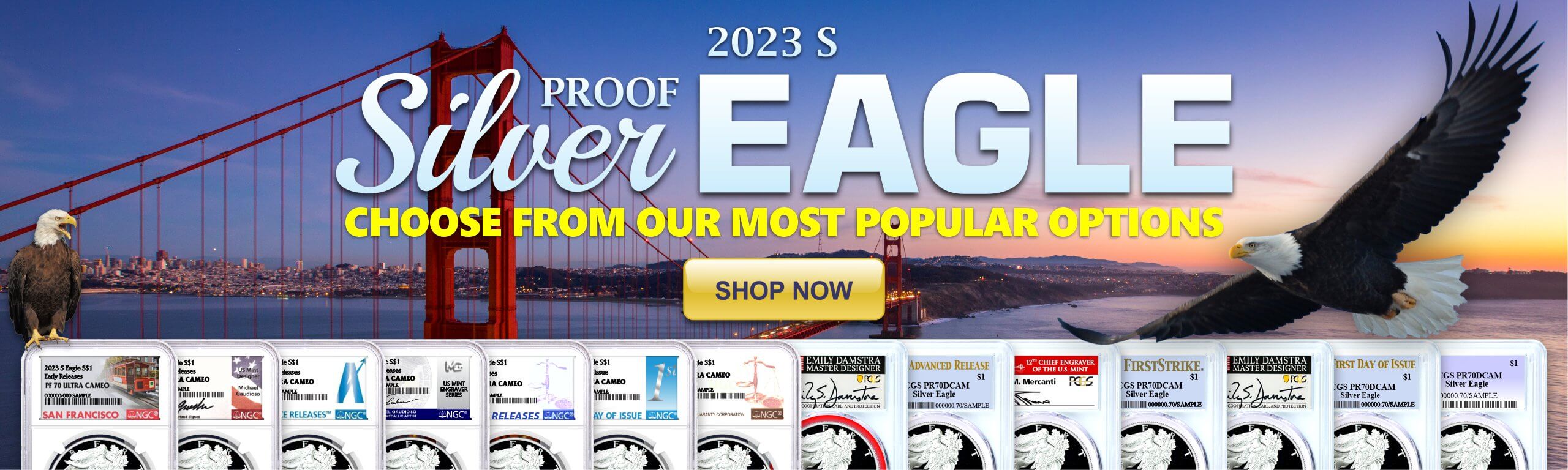 Advanced Release 2023 S Proof Silver Eagles